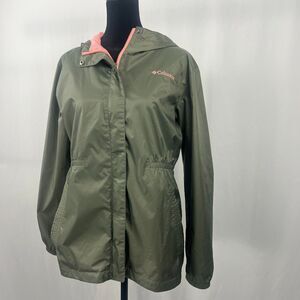 Columbia Green Pink Lightweight Hooded Jacket xl